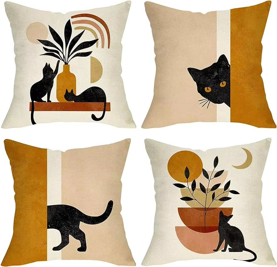 Almofada Boho Gatos – Charme Minimalista 1